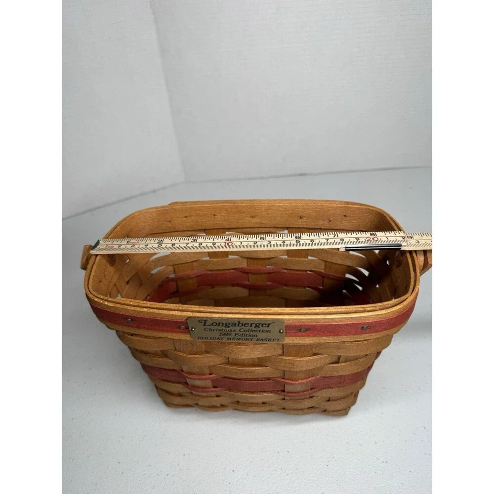 Vintage Longaberger Christmas Collection 1989 Edition Red Holiday Memory Basket
